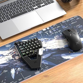 Amazon | DELUX 左手用ゲーミングキーボード、キー数 34